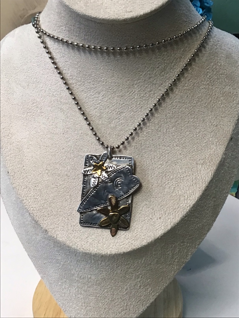 Sterling & Copper Pendant Necklace